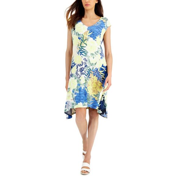 JM Collection Womens Floral Jacquard Dress - Picture 3 of 4